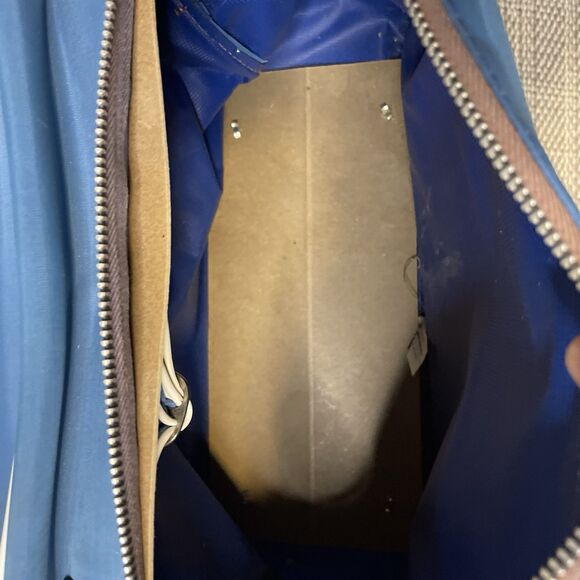 Vintage VTG KLM Royal Dutch Airlines Travel Carry on Shoulder Bag Blue Vinyl - Picture 6 of 8